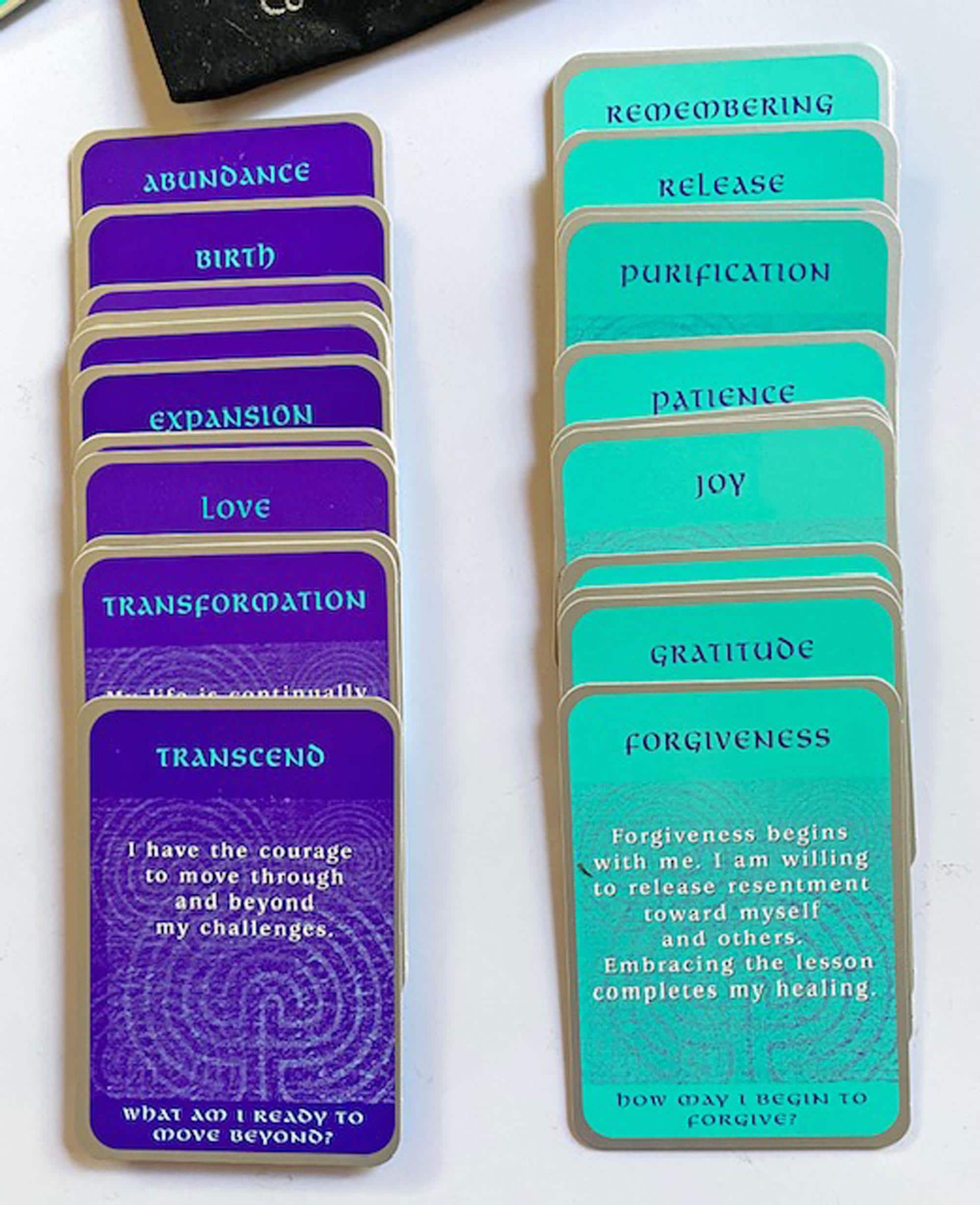 Labyrinth Focus Cards with Central Pattern • Mindfulness Reflection Tool • Meditation & Stress Relief Gift