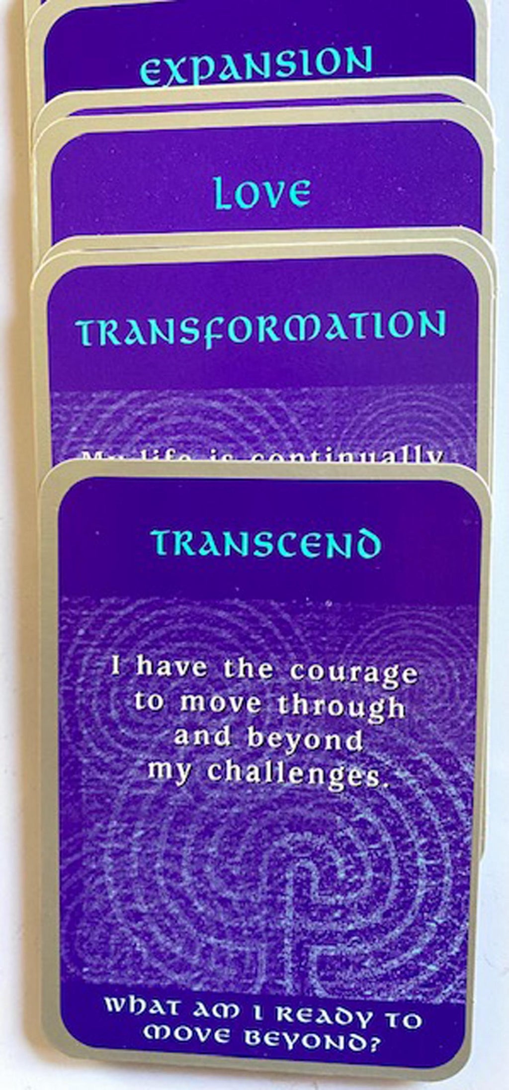 Labyrinth Focus Cards with Central Pattern • Mindfulness Reflection Tool • Meditation & Stress Relief Gift