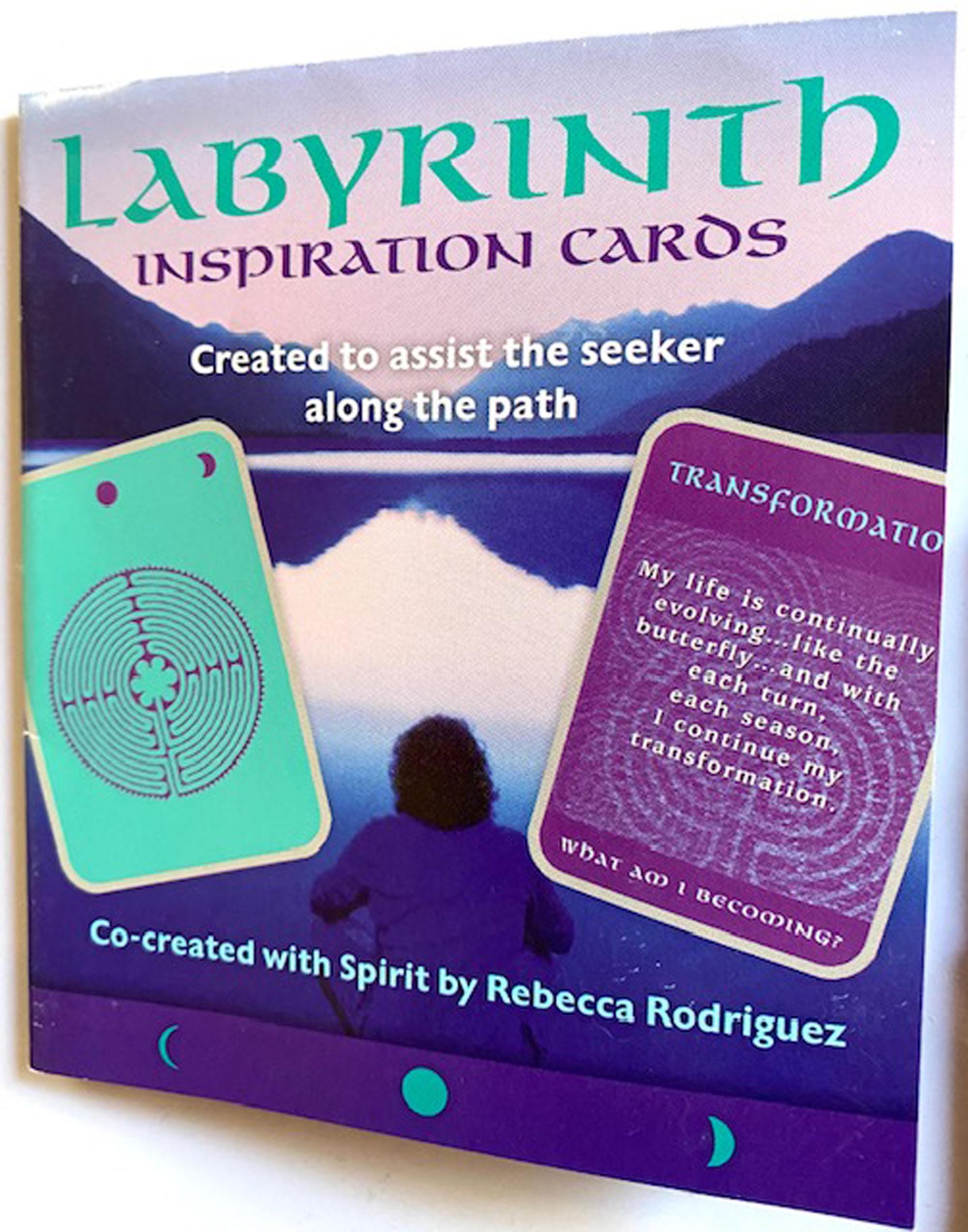 Labyrinth Focus Cards with Central Pattern • Mindfulness Reflection Tool • Meditation & Stress Relief Gift