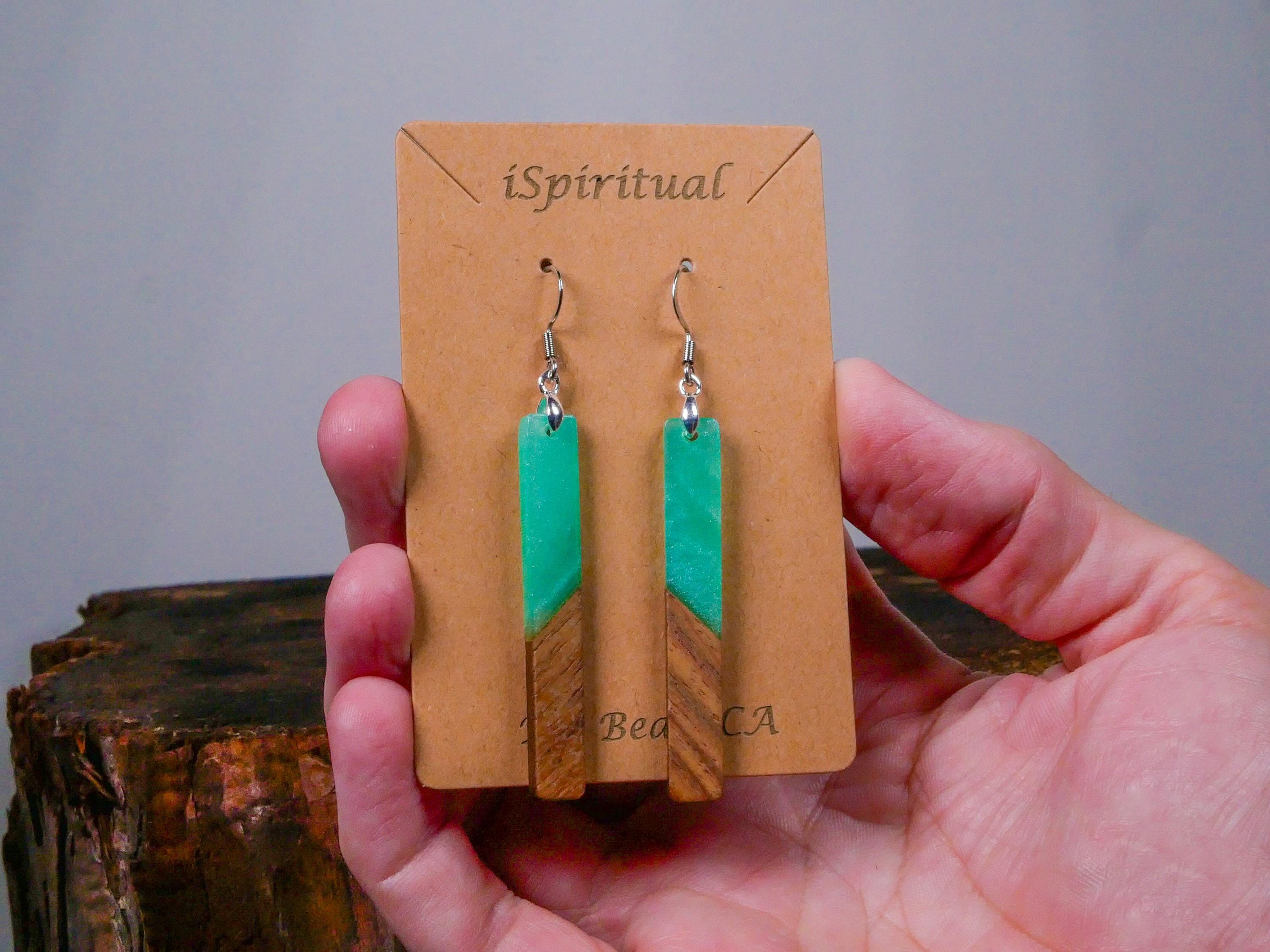 Aqua Bar Earrings • Boho Witchy Jewelry • Lightweight Dangle Earrings