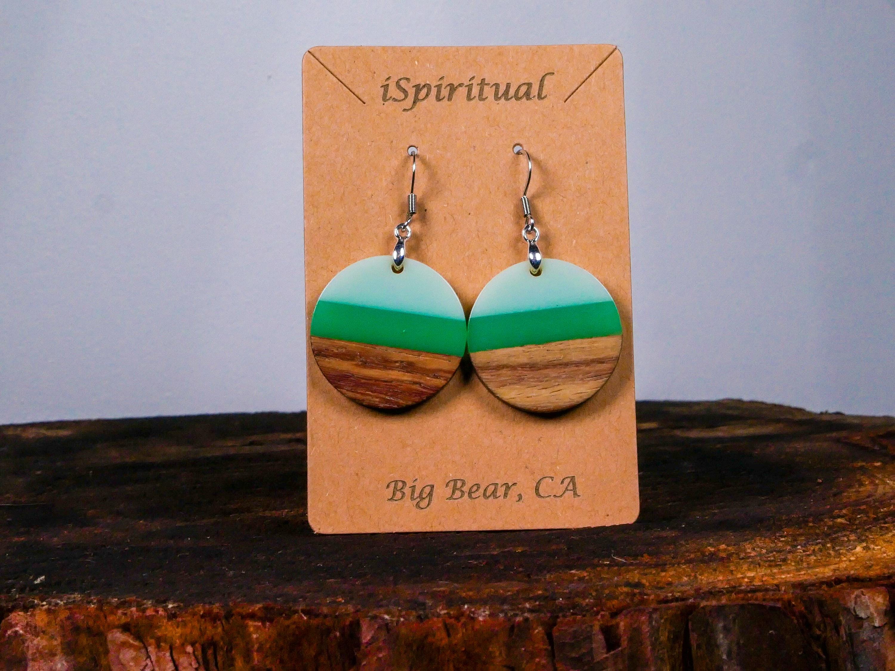 Green Horizon Earrings • Earthy Boho Jewelry • Handmade Dangles • Gift for Nature Lovers