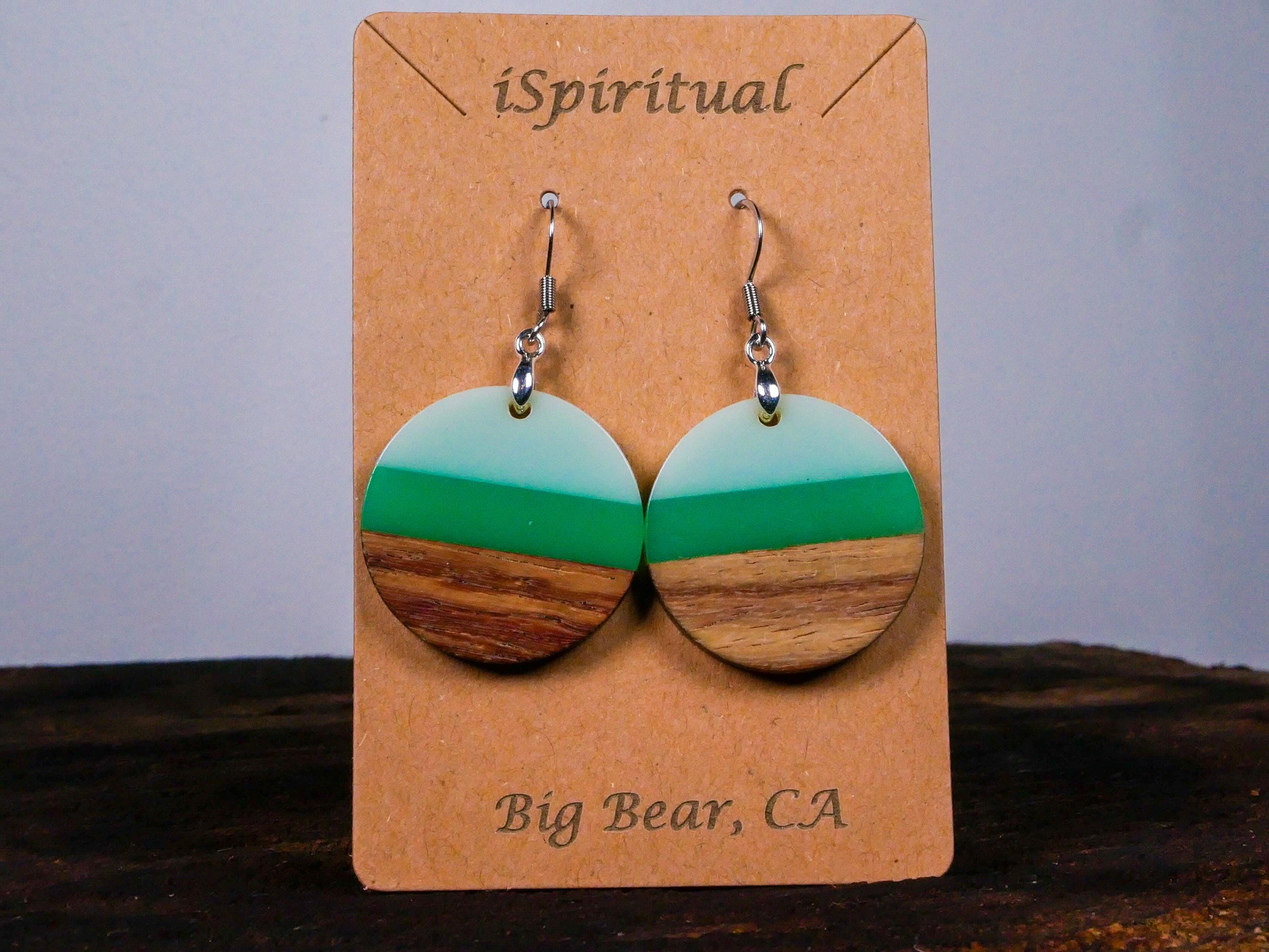 Green Horizon Earrings • Earthy Boho Jewelry • Handmade Dangles • Gift for Nature Lovers