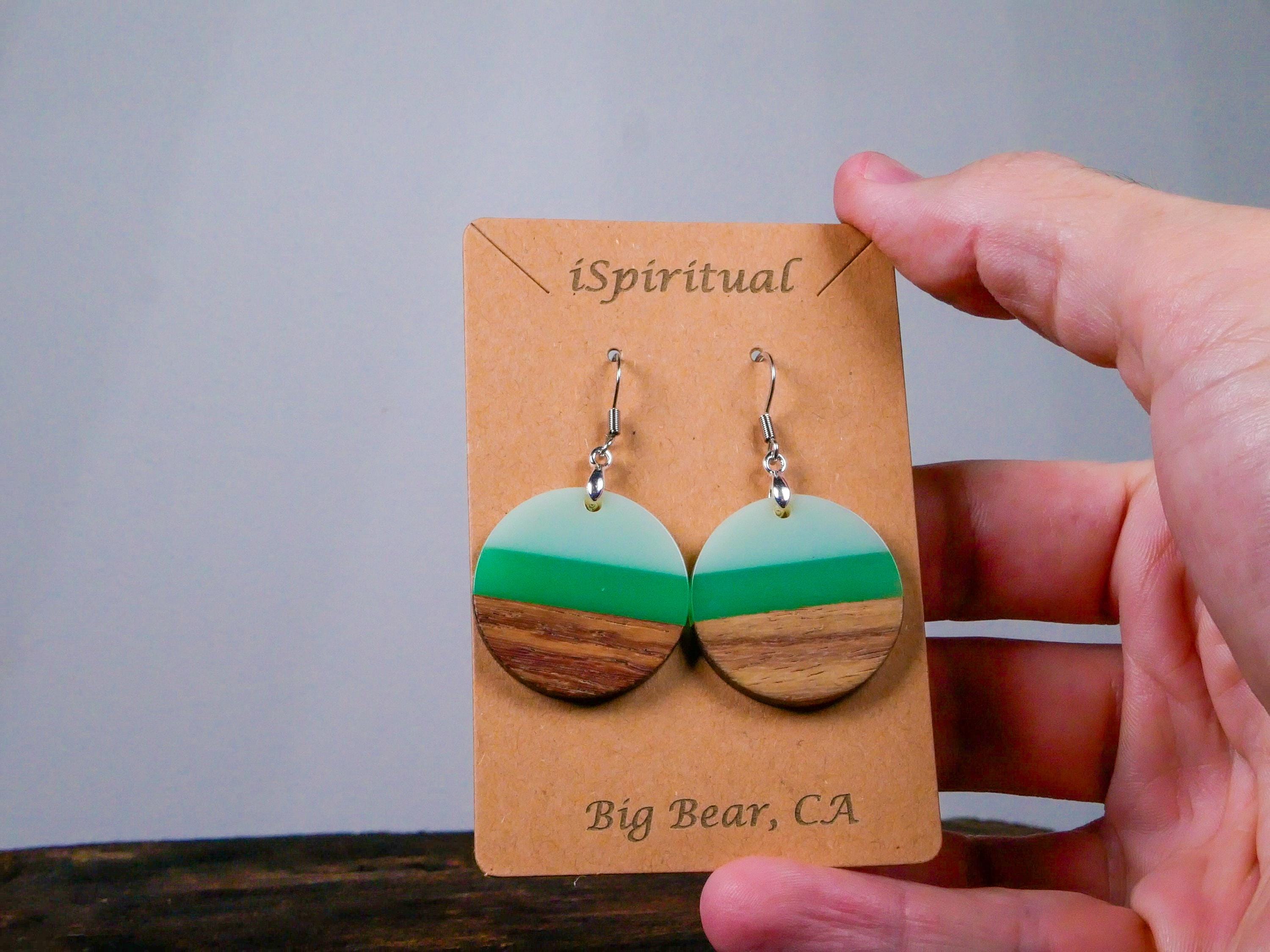 Green Horizon Earrings • Earthy Boho Jewelry • Handmade Dangles • Gift for Nature Lovers