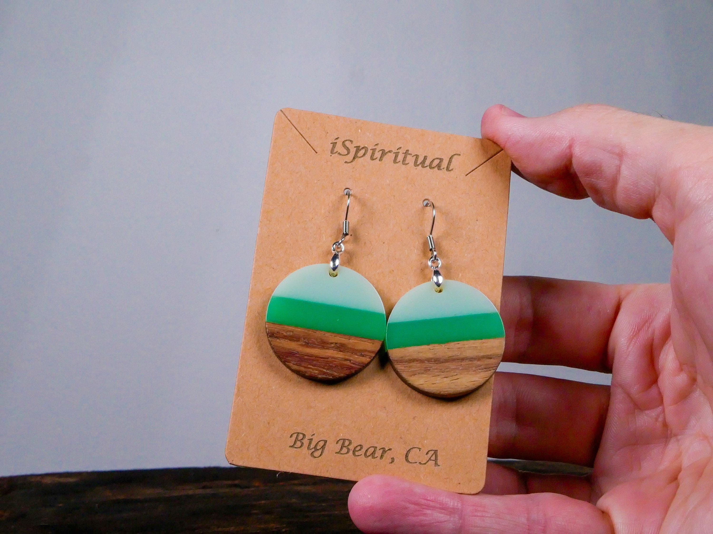 Green Horizon Earrings • Earthy Boho Jewelry • Handmade Dangles • Gift for Nature Lovers