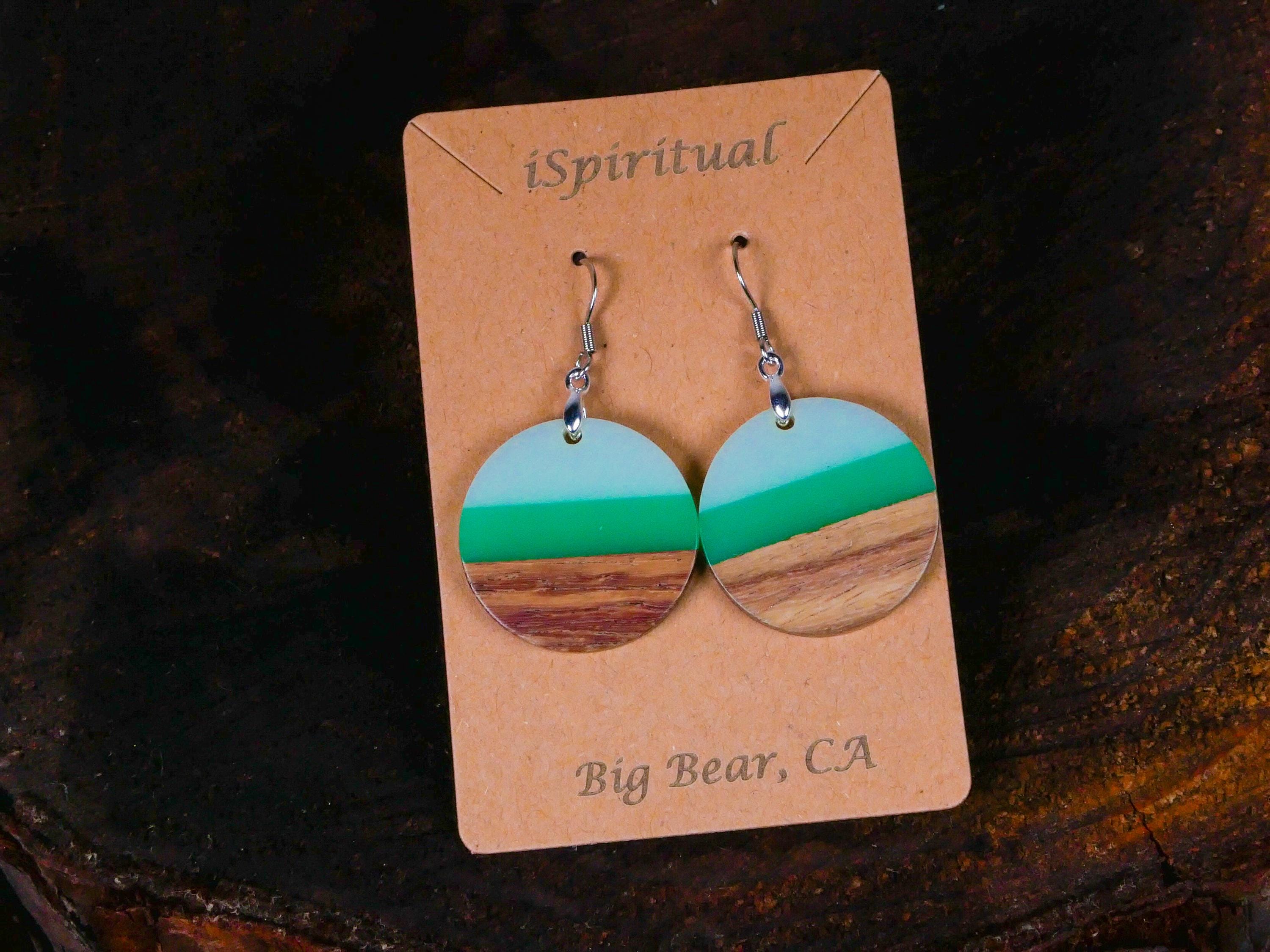 Green Horizon Earrings • Earthy Boho Jewelry • Handmade Dangles • Gift for Nature Lovers