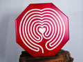 11” Heart of Peace Finger Labyrinth • Red Maple • Meditation & Mindfulness Tool • Handcrafted Wooden Labyrinth