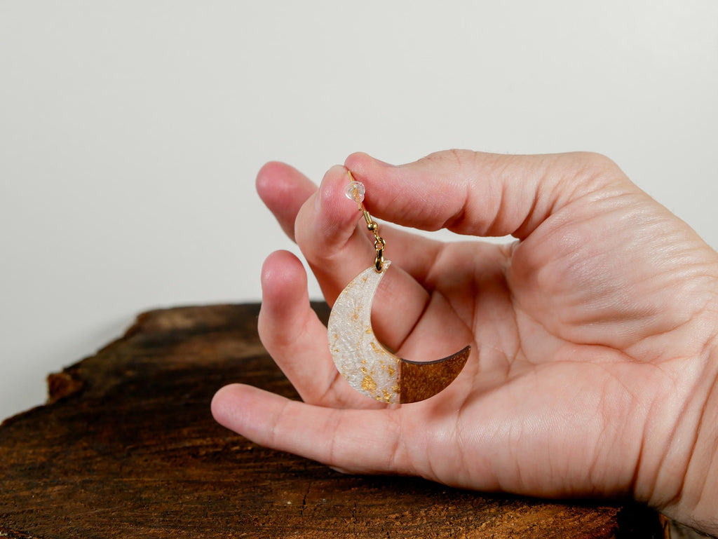 Crescent Moon Earrings • Lunar • Mystical Jewelry • Witchy Gift • Handmade in Big Bear