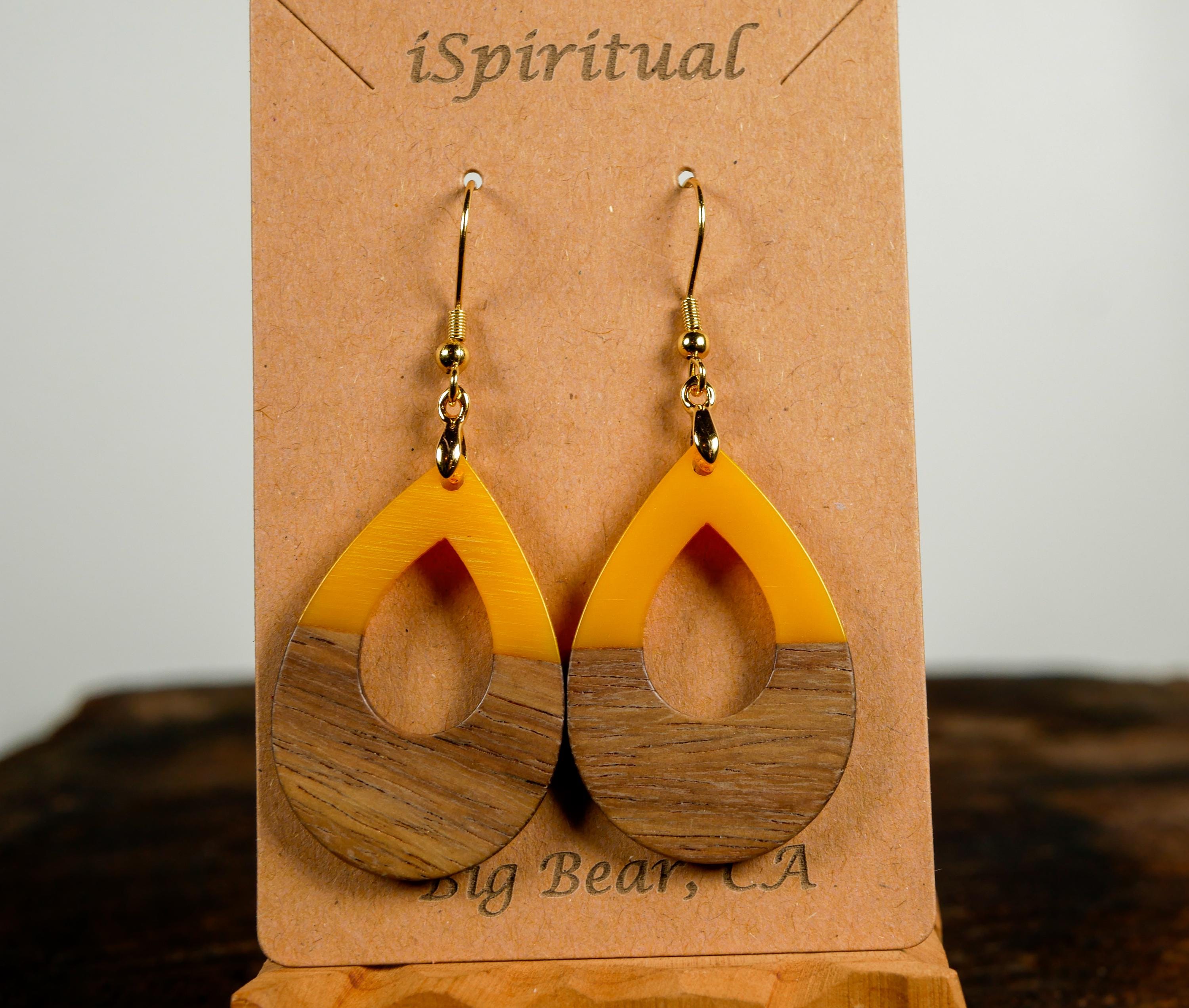 Golden Teardrop Earrings • Boho Sun Jewelry • Lightweight Dangle Earrings