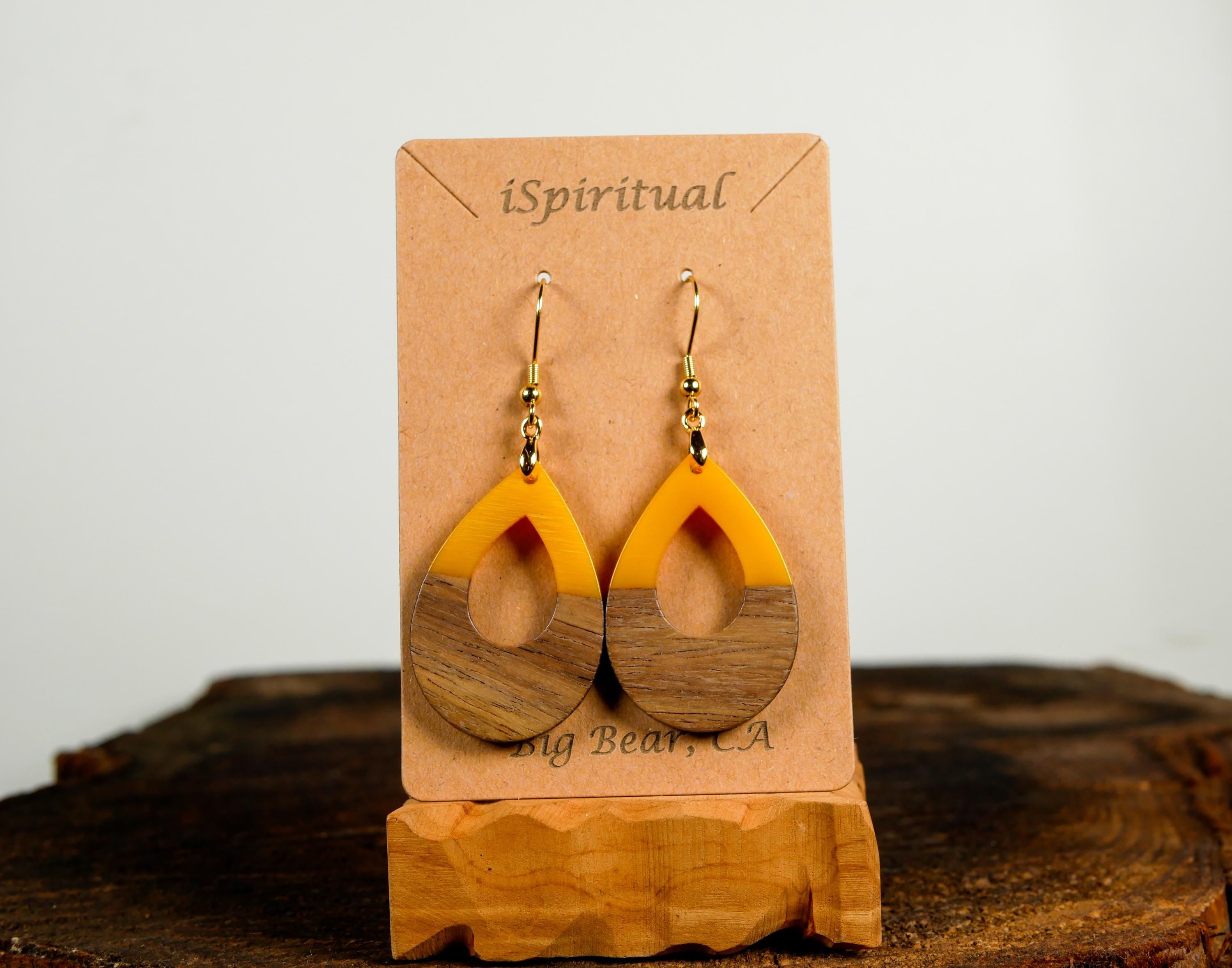 Golden Teardrop Earrings • Boho Sun Jewelry • Lightweight Dangle Earrings