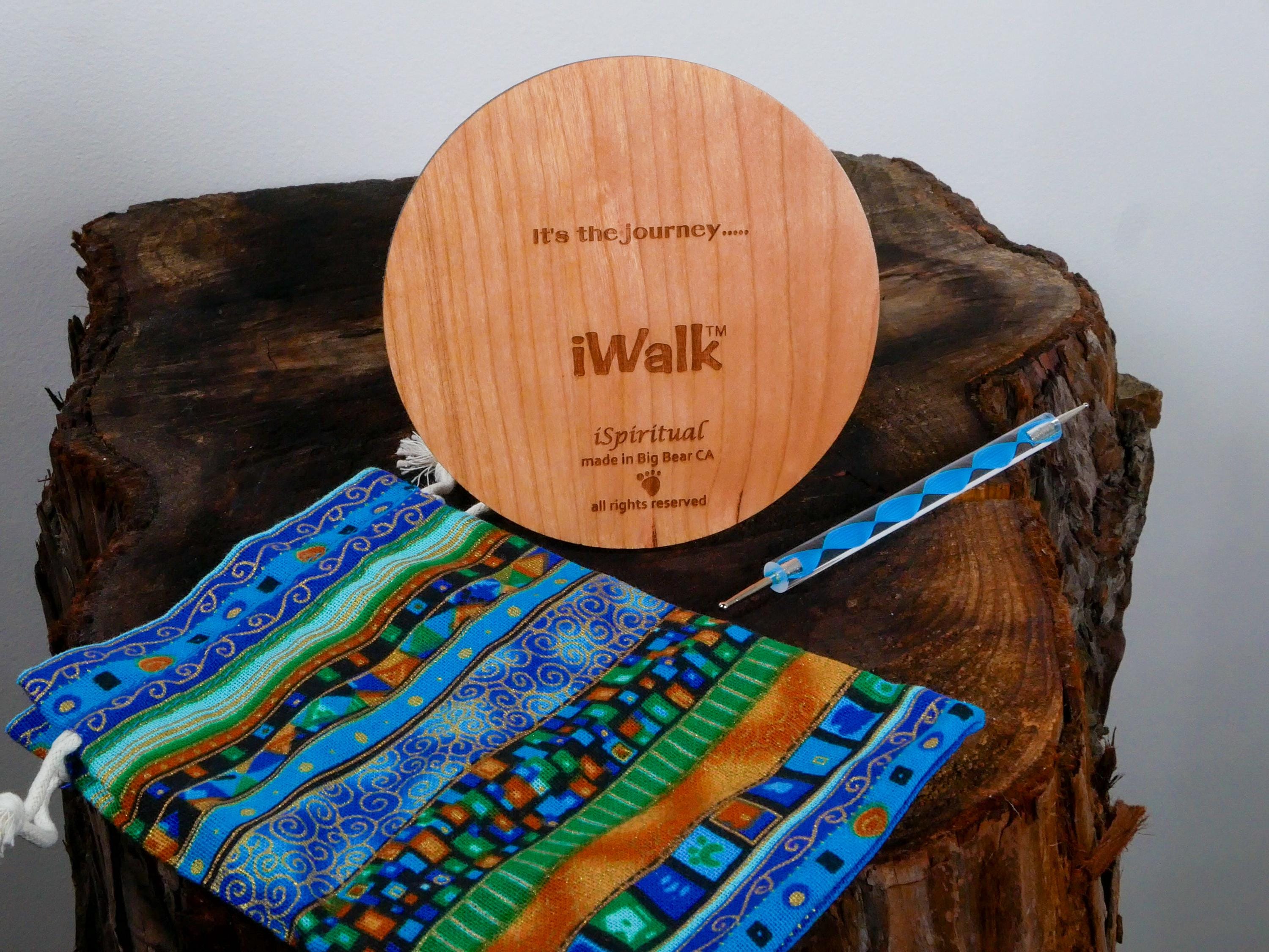 4.5" Cherry Wood Chartres Finger Labyrinth Meditation Tool Mindfulness Stress Relief Calm Focus