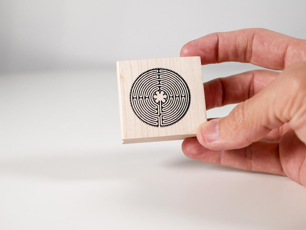 Chartres Labyrinth Rubber Stamp Meditation Tool Mindfulness Journaling Craft Stamp