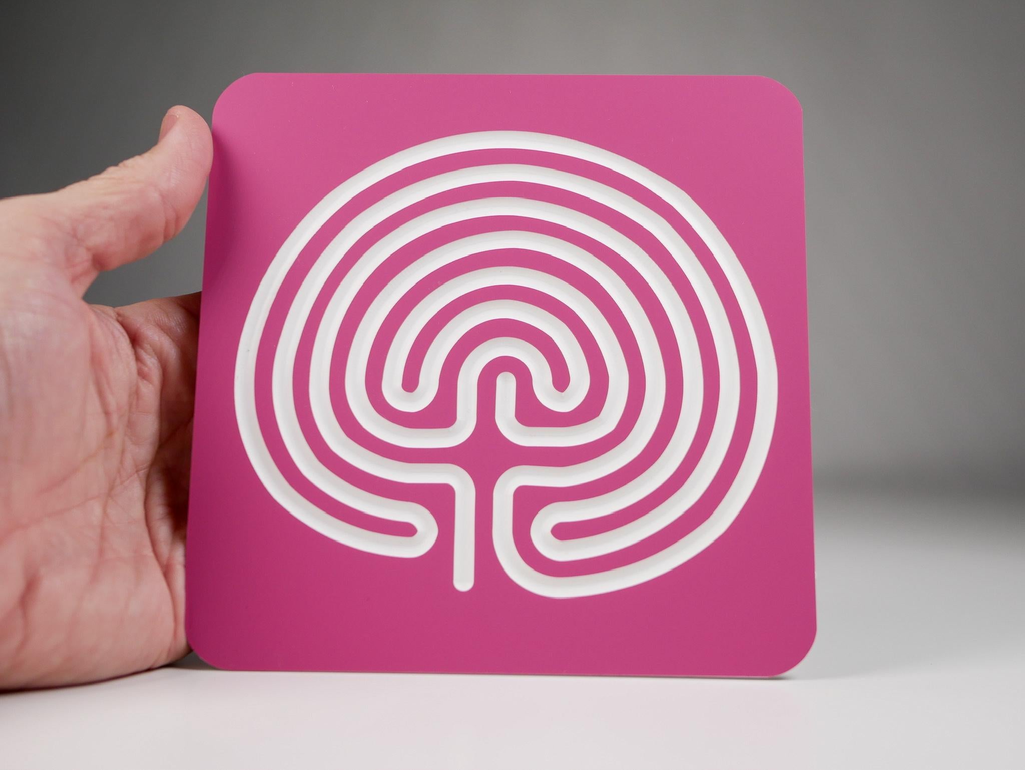 6" Classical Acrylic Finger Labyrinth • Calming Focus Tool • Mindfulness Aid • Meditation • Stress Relief • Gift