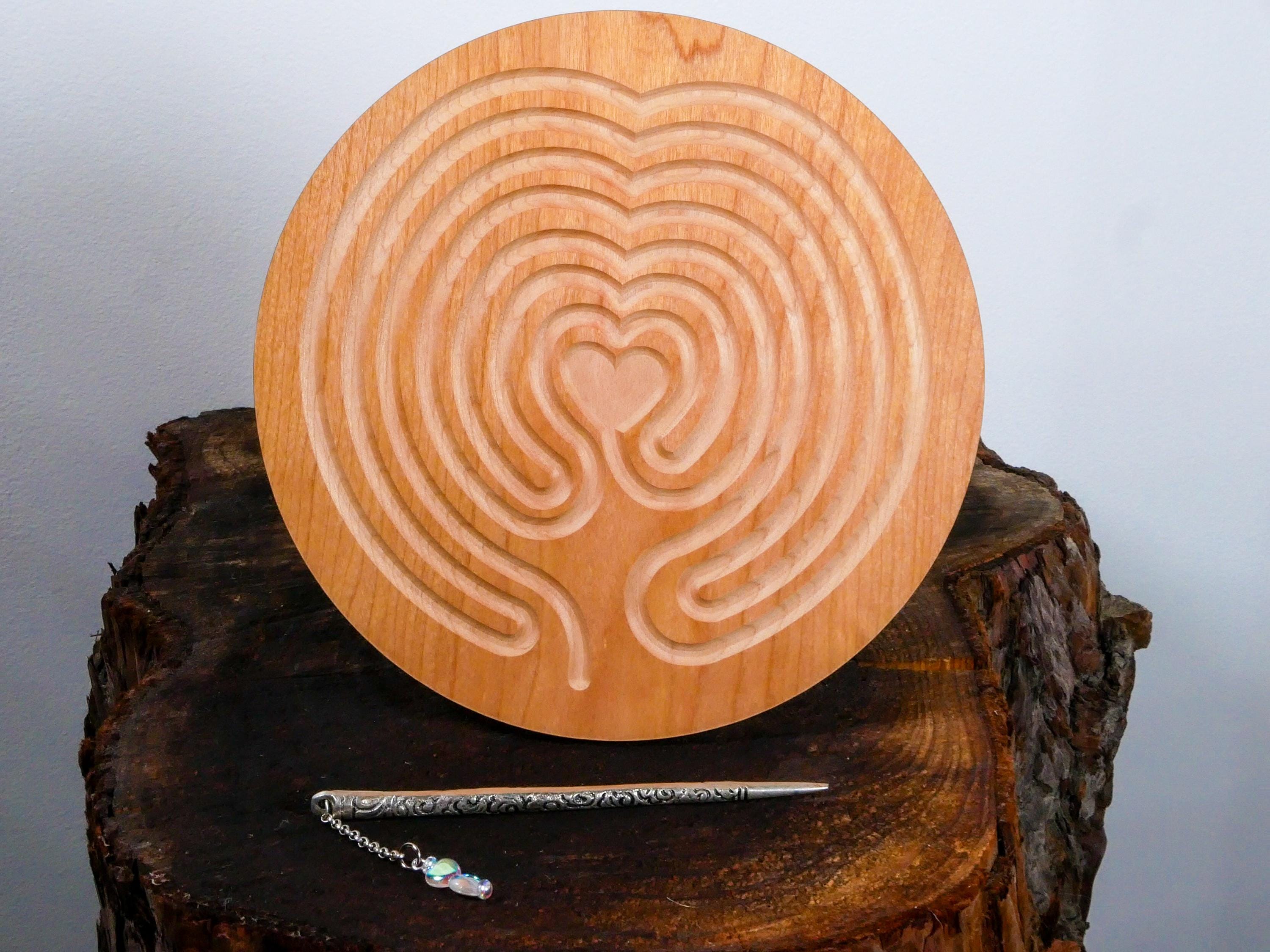 7" Heart of Peace Finger Labyrinth • Mindfulness and Meditation Tool • Stress Relief and Focus • Meaningful Gift
