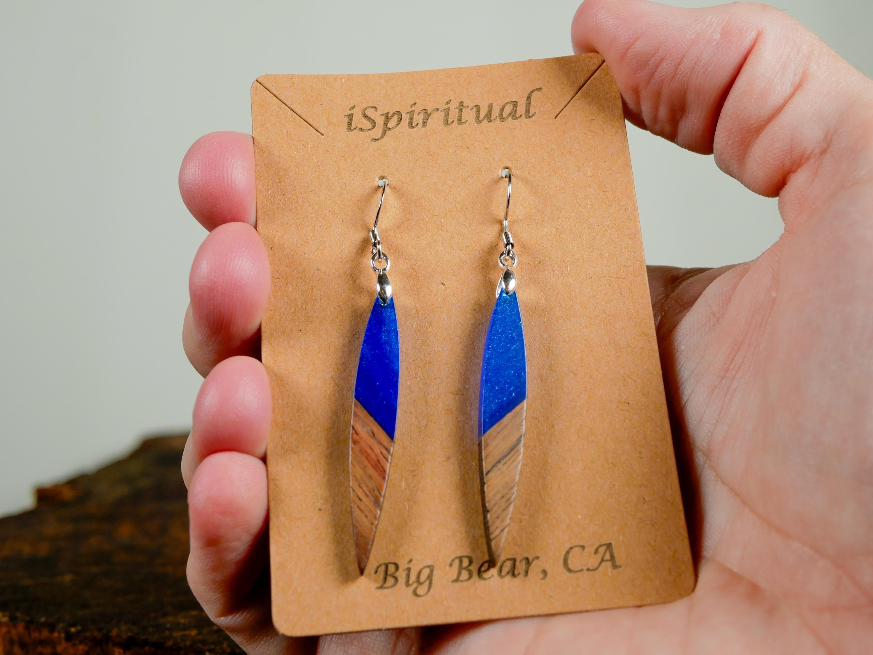 Blue Bar Earrings • Celestial Jewelry • Witchy Dangle Earrings • Lightweight