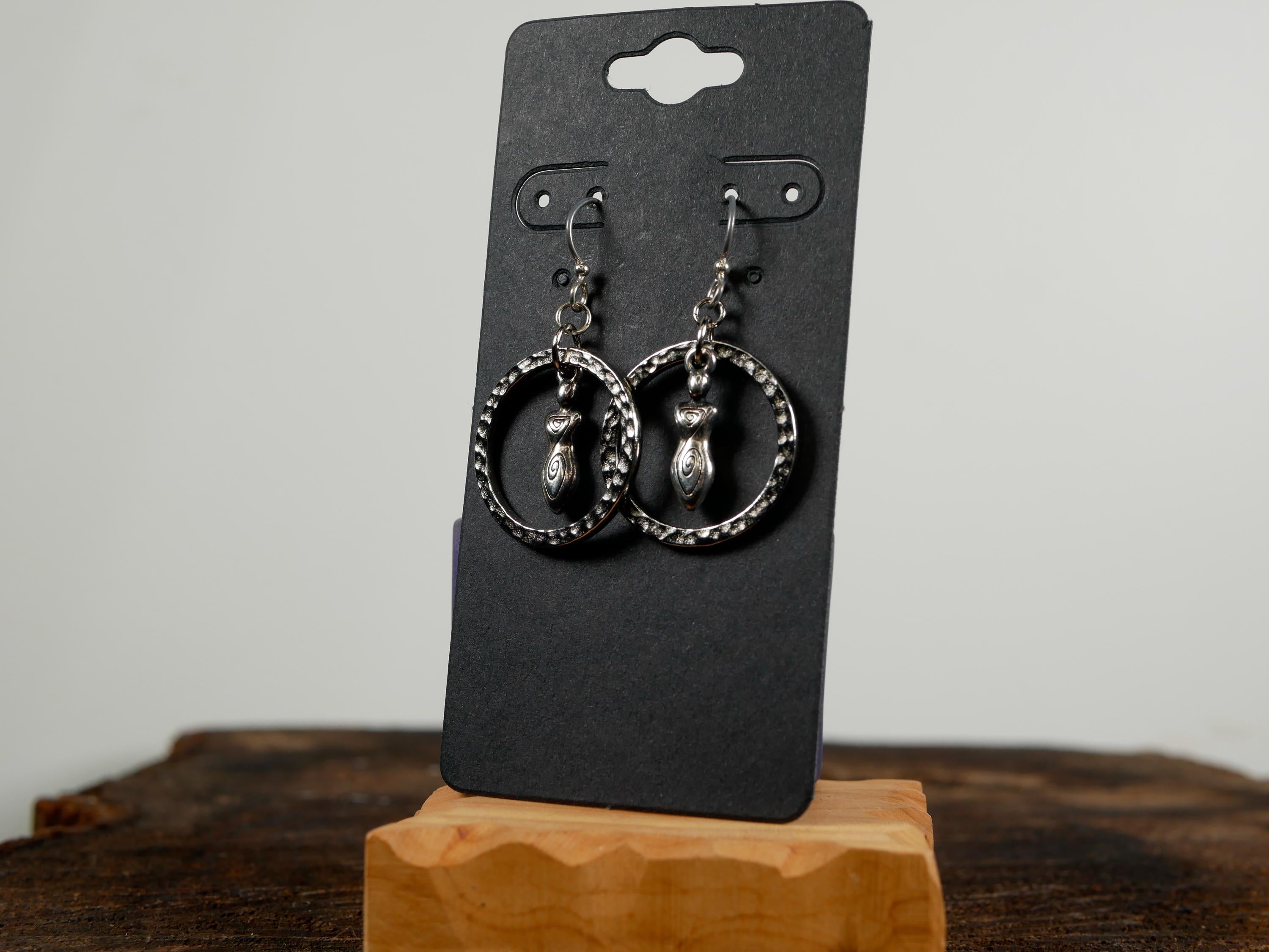 Sacred Feminine • Goddess Within the Circle • Handcrafted Earrings • Silver Tone • iSpiritual