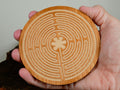 4.5" Cherry MDF Chartres Finger Labyrinth Meditation Tool Mindfulness Stress Relief Calm Focus