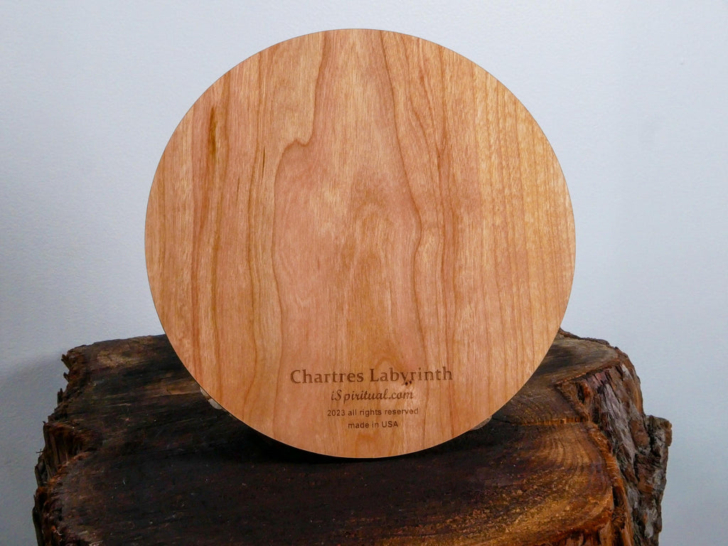 7" Chartres Finger Labyrinth on Cherry Wood • Mindfulness Tool • Meditation • Stress Relief • Thoughtful Gift