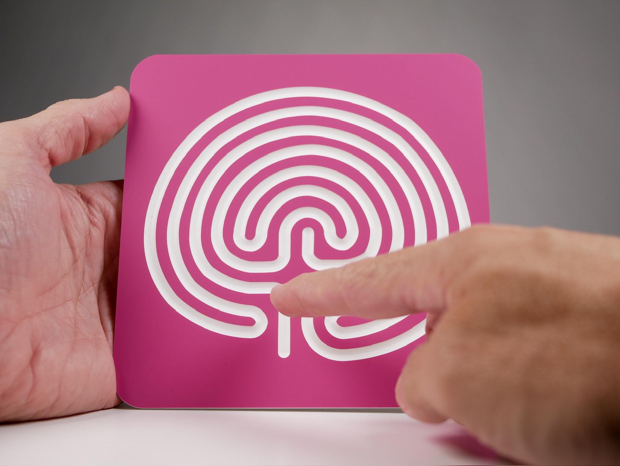 6" Classical Acrylic Finger Labyrinth • Calming Focus Tool • Mindfulness Aid • Meditation • Stress Relief • Gift