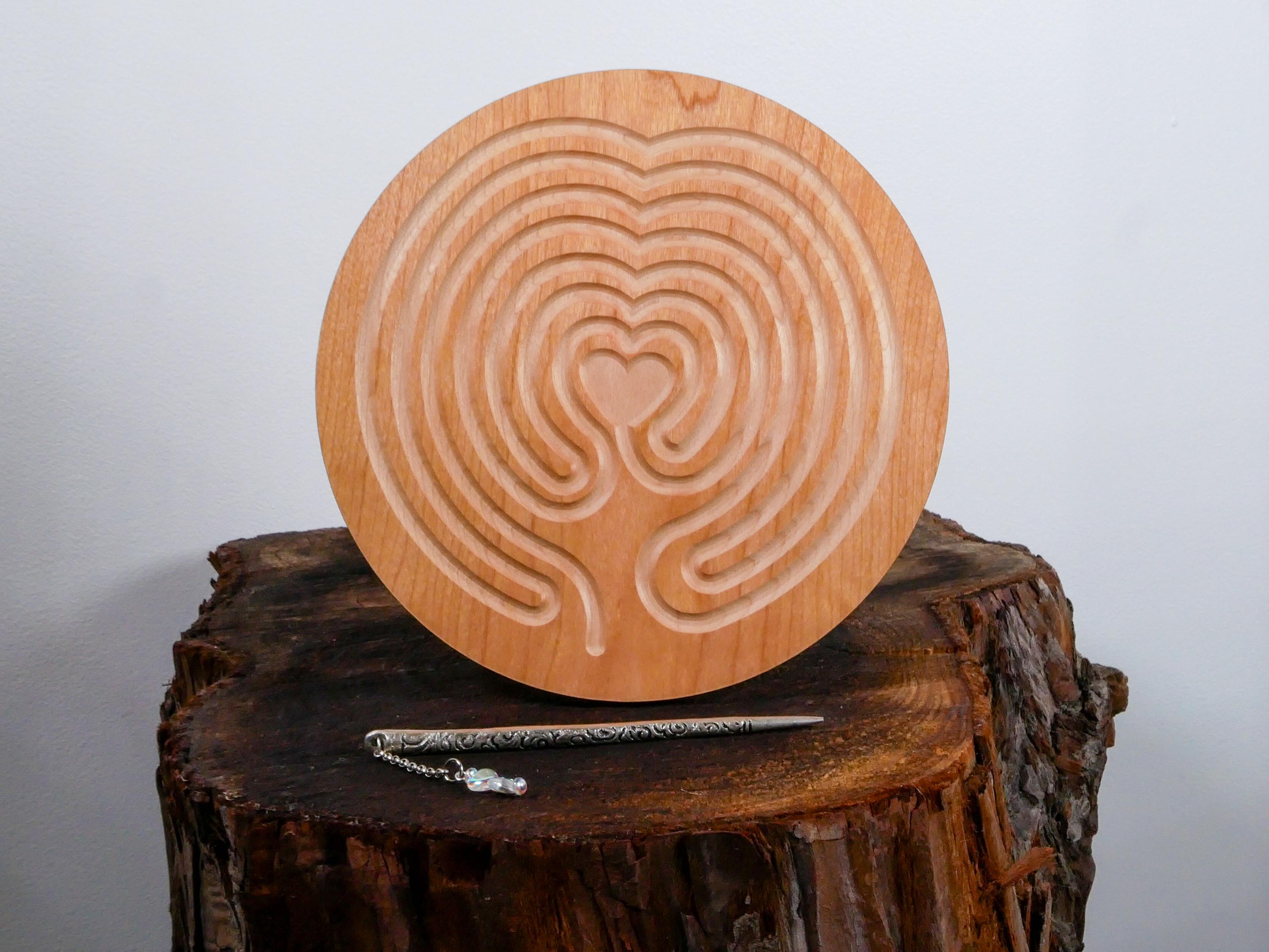 7" Heart of Peace Finger Labyrinth • Mindfulness and Meditation Tool • Stress Relief and Focus • Meaningful Gift