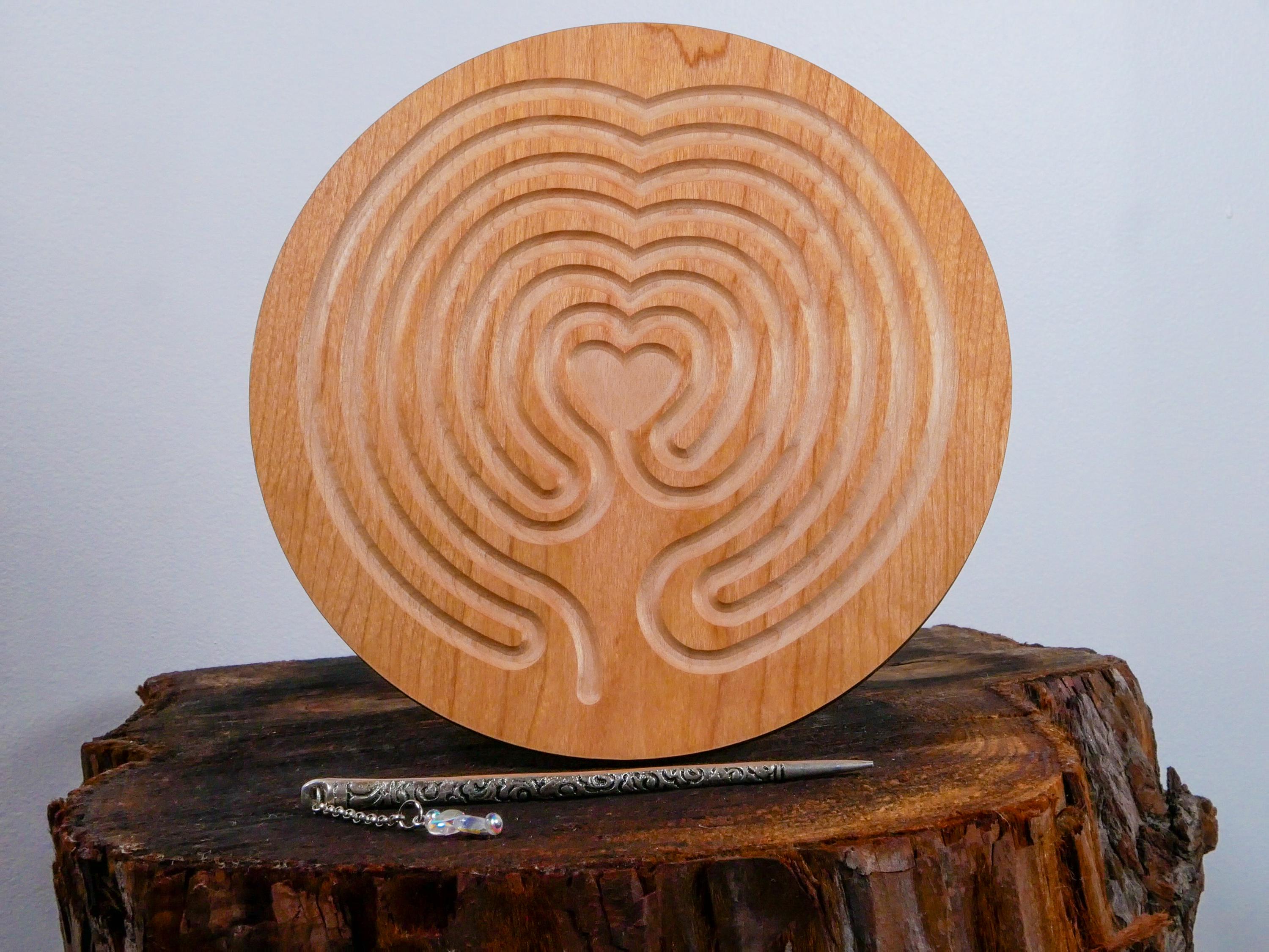 7" Heart of Peace Finger Labyrinth • Mindfulness and Meditation Tool • Stress Relief and Focus • Meaningful Gift