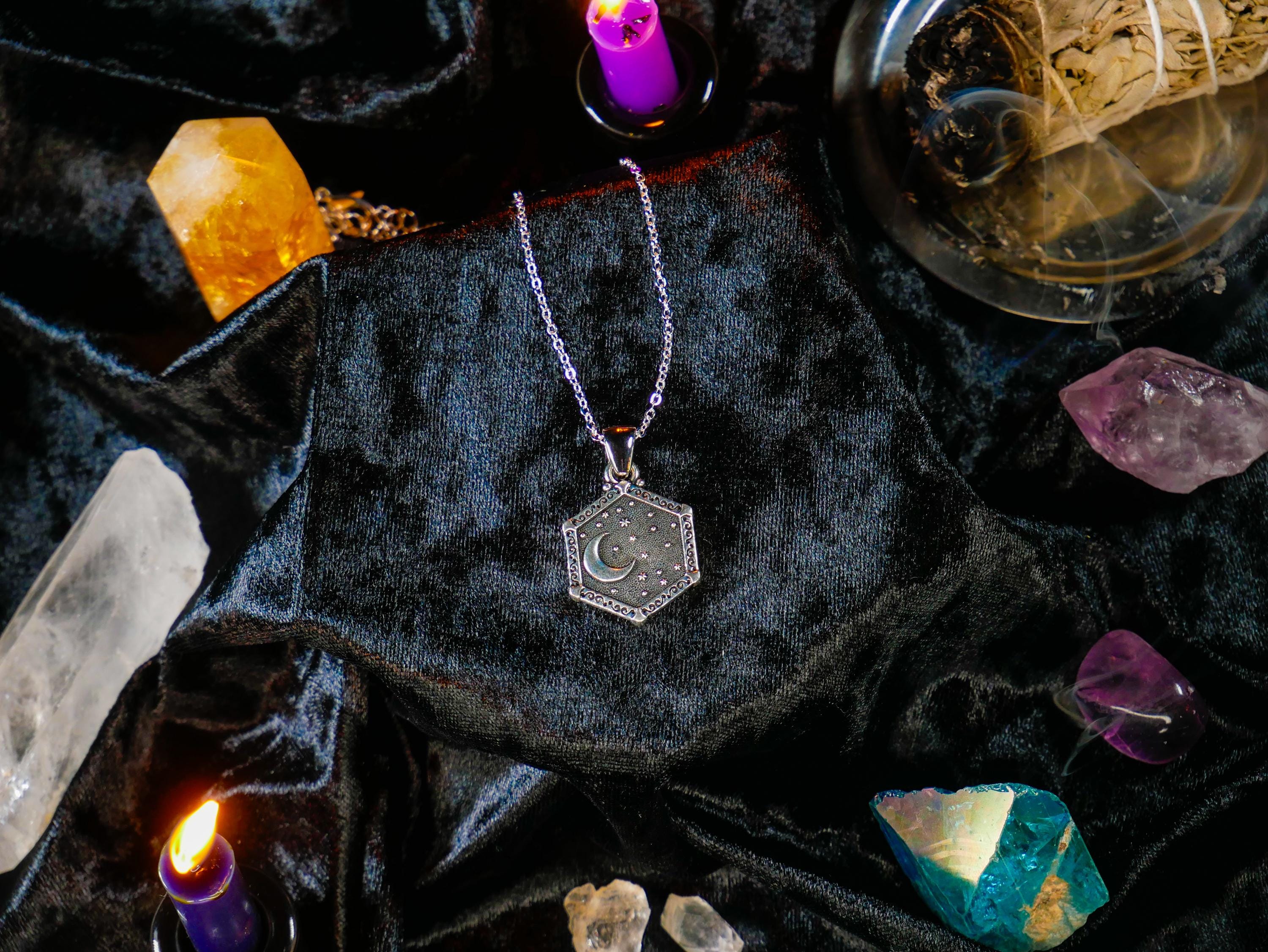 Sun and Moon Hexagon Necklace • Reversible Celestial Pendant • Mindfulness Jewelry • Meaningful Gift • Spiritual Necklace