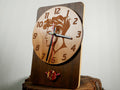 XPRESSION Clock • Masculine Profile Face • Hand Engraved Wood Clock • Jasper Stone Accent • Wall Art