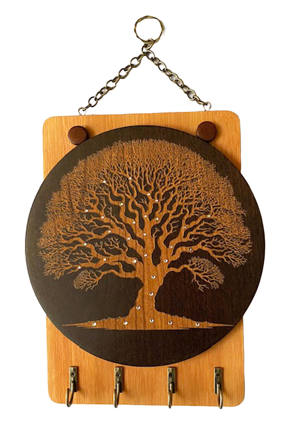Tree of Life Key Holder • Wall Hanger Art • Entryway Organizer • Wooden Key Rack